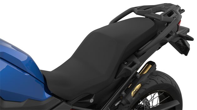 We see the seat of the F 850 GS.